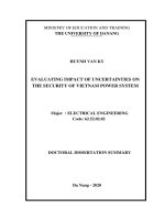 Đánh giá ảnh hưởng của các yếu tố bất định đối với sự làm việc an toàn của hệ thống điện việt nam tt tiếng anh 