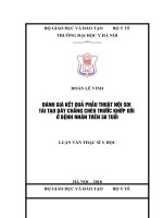 ĐÁNH GIÁ kết QUẢ PHẪU THUẬT nội SOI tái tạo dây CHẰNG CHÉO TRƯỚC KHỚP gối ở BỆNH NHÂN TRÊN 50 TUỔI 