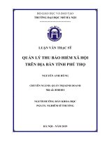 Quản lý thu bảo hiểm xã hội trên địa bàn tỉnh phú thọ 