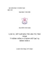 ĐáNH GIá kết QUả điều TRị UNG THƯ TINH HOàN tại BệNH VIệN hữu NGHị VIệT đức và BệNH VIệN k 