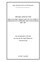 TIỂU LUẬN THỰC TRẠNG CUNG CẦU VỀ CÀ PHÊ VÀ CHÍNH SÁCH CỦA CHÍNH PHỦ VIỆT NAM GIAI ĐOẠN 2007  2017