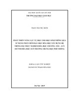 PHÁT TRIỂN NĂNG LỰC TỰ HỌC CHO HỌC SINH SỬ DỤNG PHẦN MỀM DẠY HỌC HÓA HỌC XÂY DỰNG HỆ THỐNG BÀI THỰC NGHIỆM HÓA HỌC CHƯƠNG  OXI – LƯU  HUỲNH HÓA HỌC 10 Ở TRƯỜNG TRUNG HỌC PHỔ THÔNG