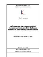 CHẤT LƯỢNG CUỘC SỐNG của NGƯỜI BỆNH PHỔI tắc NGHẼN mạn TÍNH và một số yếu tố LIÊN QUAN tại TRUNG tâm hô hấp BỆNH VIỆN BẠCH MAI năm 2019 