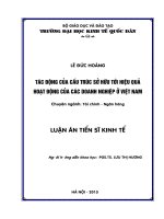 Luận án Tiến sĩ Kinh tế: Tác động của cấu trúc sở hữu tới hiệu quả hoạt động của doanh nghiệp ở Việt Nam