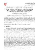 Các yếu tố ảnh hưởng đến mức độ hài lòng công việc của những người đã từng học tập hoặc làm việc ở nước ngoài  Trường hợp nghiên cứu tại tỉnh Thừa Thiên Huế