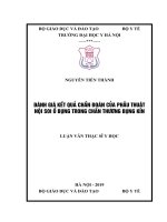 ĐÁNH GIÁ kết QUẢ CHẨN đoán của PHẪU THUẬT nội SOI ổ BỤNG TRONG CHẤN THƯƠNG BỤNG kín 