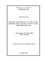 Đánh giá ảnh hưởng của các yếu tố bất định đối với sự làm việc an toàn của hệ thống điện việt nam tt 
