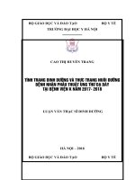 TÌNH TRẠNG DINH DƯỠNG và THỰC TRẠNG NUÔI DƯỠNG BỆNH NHÂN PHẪU THUẬT UNG THƯ dạ dày tại BỆNH VIỆN k năm 2017  2018 