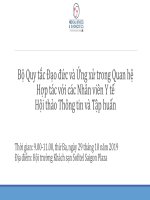 Bộ Quy tắc Đạo đức và Ứng xử trong Quan hệHợp tác với các Nhân viên Y tế