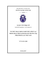 Tổ chức hoạt động nghề thừa phát lại trong hoạt động kinh doanh thương mại theo pháp luật việt nam 