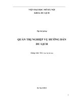 Tập bài giảng quản trị nghiệp vụ hướng dẫn du lịch 