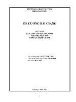 ĐỀ CƢƠNG BÀI GIẢNG HỌC PHẦN LL VÀ PP GIÁO DỤC THỂ CHẤT CHO TRẺ MẦM NON LỚP DẠY: ĐHMNK1 (CQ)