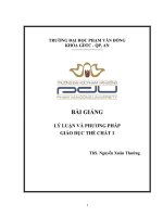 Bài giảng Lý luận và phương pháp giáo dục thể chất 1  ĐH Phạm Văn Đồng