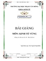 Bài giảng Kinh tế vùng: Phần 1  ĐH Phạm Văn Đồng