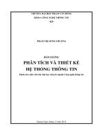 Bài giảng Phân tích và thiết kế hệ thống thông tin: Phân 1  ĐH Phạm Văn Đồng