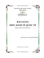 Bài giảng Kinh tế quốc tế: Phần 1  ĐH Phạm Văn Đồng