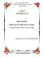 Bài giảng Quản lý chất lượng  ĐH Phạm Văn Đồng