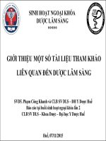 GIỚI THIỆU MỘT SỐ TÀI LIỆU THAM KHẢOLIÊN QUAN ĐẾN DƯỢC LÂM SÀNG