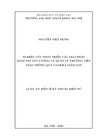 Luận án Tiến sĩ Kỹ thuật điện tử: Nghiên cứu phát triển các giải pháp giám sát lưu lượng và quản lý phương tiện giao thông qua camera giám sát