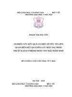 NGHIÊN cứu kết QUẢ và một số yếu tố LIÊN QUAN đến kết QUẢ dẫn lưu mật SAU PHẪU THUẬT KASAI ở BỆNH NHÂN TEO mật bẩm SINH 