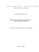 Luận án Tiến sĩ Nghiên cứu kỹ thuật điều chế chỉ số lặp lại cho các hệ thống OFDM