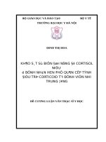 KHẢO sát sự BIẾN đổi NỒNG độ CORTISOL NIỆU ở BỆNH NHÂN HEN PHẾ QUẢN cấp TÍNH điều TRỊ CORTICOID tại BỆNH VIỆN NHI TRUNG ƯƠNG 