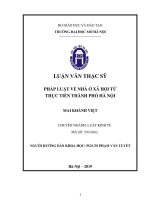 Pháp luật về nhà ở xã hội từ thực tiễn thành phố hà nội 