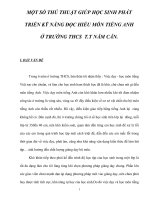 SKKN một số THỦ THUẬT GIÚP học SINH PHÁT TRIỂN kỹ NĂNG đọc HIỂU môn TIẾNG ANH ở TRƯỜNG THCS  t t năm căn  