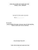 SKKN KINH NGHIỆM TÍCH hợp  GIÁO dục bảo vệ môi TRƯỜNG TRONG GIẢNG dạy vật lí cấp THCS 