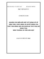 Luận án tiến sĩ Y học: Nghiên cứu biến đổi một số thông số về hình thái, chức năngvà huyết động của thất trái bằng siêu âm Doppler tim ở phụ nữ mang thai bình thường và tiền sản giật