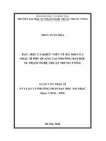 Dạy học ca khúc viết về hà nội của nhạc sĩ phú quang tại trường đại học sư phạm nghệ thuật trung ương (tóm tắt) 