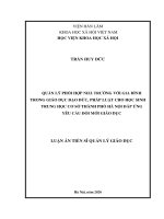 Quản lý phối hợp nhà trường với gia đình trong giáo dục đạo đức, pháp luật cho học sinh trung học cơ sở thành phố Hà Nội đáp ứng yêu cầu đổi mới giáo dục