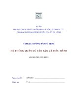 TÀI LIỆU HƯỚNG DẪN SỬ DỤNG HỆ THỐNG QUẢN LÝ VĂN BẢN VÀ ĐIỀU HÀNH (DÀNH CHO VĂN THƯ)