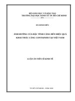 Luận án Tiến sĩ Kinh tế: Ảnh hưởng của đặc tính cảng đến hiệu quả khai thác cảng container tại Việt Nam