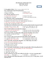 Đề kiểm tra 1 tiết  học kì 2    môn sinh lớp 10, 11, 12 ( theo chương trình tinh giản  có đáp án)