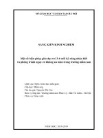 SKKN một số biện pháp giáo dục trẻ 3 4 tuổi kỹ năng nhận biết và phòng tránh nguy cơ không an toàn trong trường mầm non