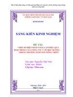 SKKN một số biện pháp nâng cao hiệu quả hoạt động của công tác y tế học đường trong trường mầm non nông thôn 