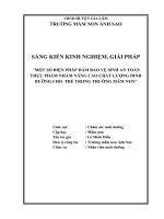 SKKN một số biện pháp đảm bảo vệ sinh an toàn thực phẩm nhằm nâng cao chất lượng dinh dưỡng cho trẻ trong trường mầm non 