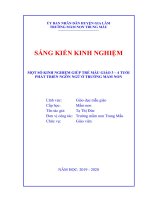 SKKN một số kinh nghiệm giúp trẻ mẫu giáo 3  4 tuổi phát triển ngôn ngữ ở trường mầm non 