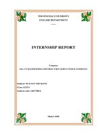 INTERNSHIP REPORT GIA VI MANPOWER CONSTRUCTION JOINT STOCK COMPANY 