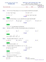 Đề kiểm tra Giải tích 12 chương 2 năm 2019 – 2020 trường Nguyễn Trãi – Đà Nẵng