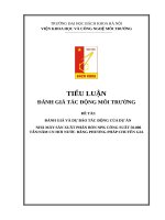 NHÀ máy sản XUẤT PHÂN bón NPK CÔNG SUẤT 50 000 tấn năm CN hơi nước BẰNG PHƯƠNG PHÁP CHUYÊN GIA