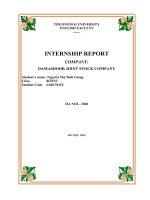 INTERNSHIP REPORT DAMASDOOR JOINT STOCK COMPANY 