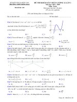 Đề khảo sát chất lượng Toán 12 lần 1 năm 2019 – 2020 trường Đồng Đậu – Vĩnh Phúc