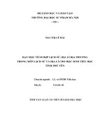 Dạy học tích hợp lịch sử, địa lí địa phương trong môn lịch sử và địa lí cho học sinh tiểu học tỉnh phú yên (tt) 