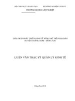 Giải pháp phát triển kinh tế nông hộ trên địa bàn huyện Trảng Bom, tỉnh Đồng Nai