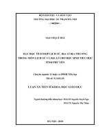 Luận án Tiến sĩ Khoa học giáo dục: Dạy học tích hợp lịch sử, địa lí địa phương trong môn Lịch sử và Địa lí cho học sinh tiểu học tỉnh Phú Yên