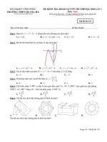 Đề khảo sát ôn thi THPTQG 2020 lần 1 môn Toán trường Quang Hà_ Vĩnh Phúc