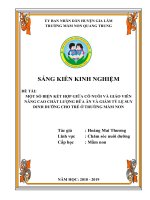 SKKN một số biện pháp kết hợp giữa cô nuôi và giáo viên nâng cao chất lượng bữa ăn và giảm tỷ lệ suy dinh dưỡng cho trẻ ở trường mầm non 