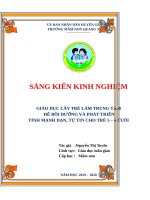 SKKN giáo dục lấy trẻ làm trung tâm để bồi dưỡng, phát triển tính mạnh dạn, tự tin cho trẻ 5 6 tuôir 